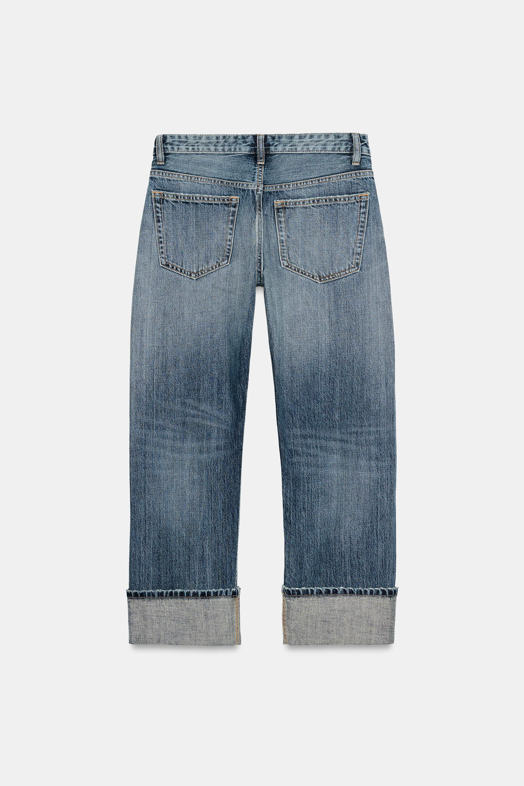 JEANS TRF RECTOS FOLD UP TIRO MEDIO / Azul - Zara фото 8
