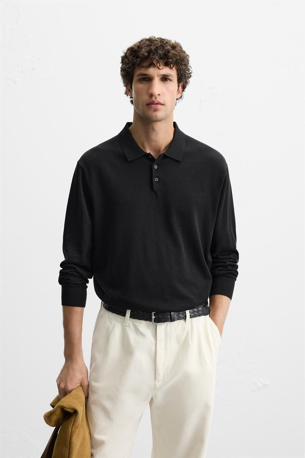 KNIT COTTON - SILK POLO SHIRT - Zara фото 18