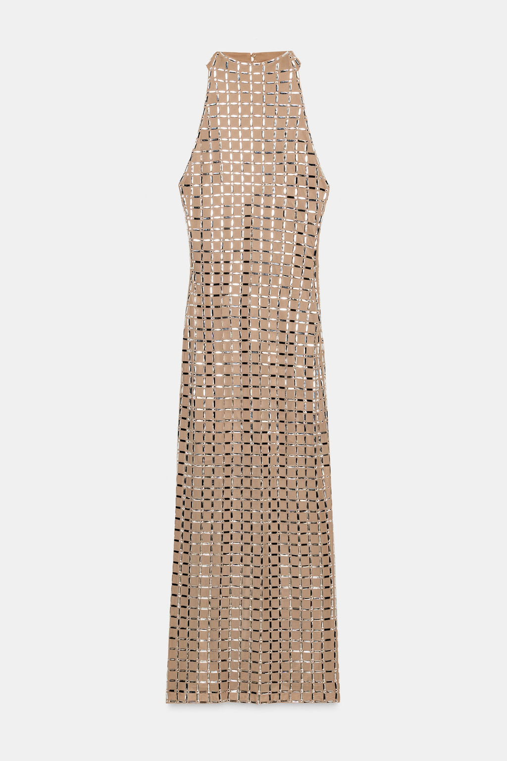 SPARKLY MESH HALTER MIDI DRESS - Zara фото 3