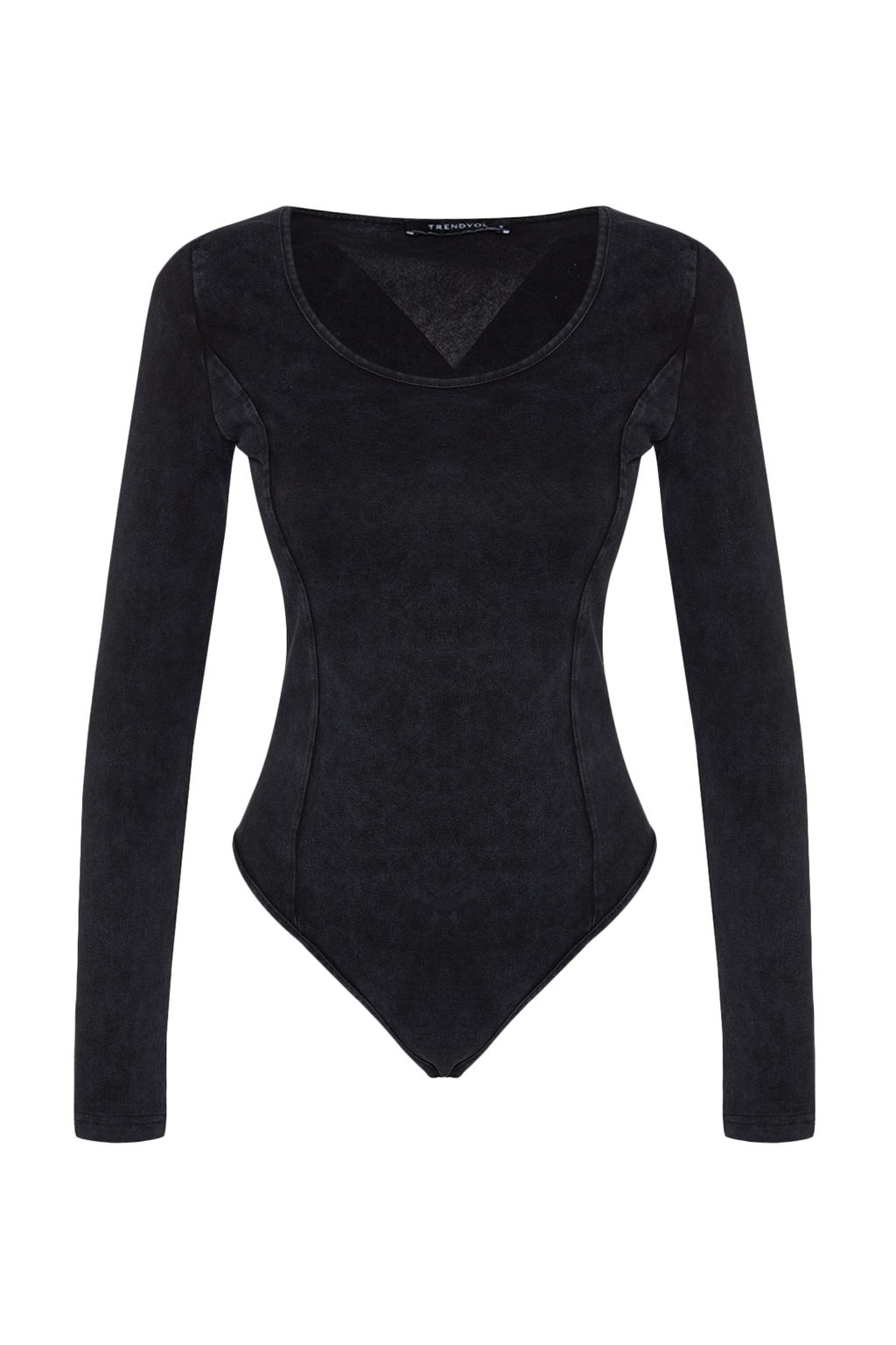 TRENDYOLMILLA Indigo Eskitme/Soluk Efektli Pamuklu Uzun Kol Esnek C?tc?tl? Orme Body TWOAW24BD00044  фото 7