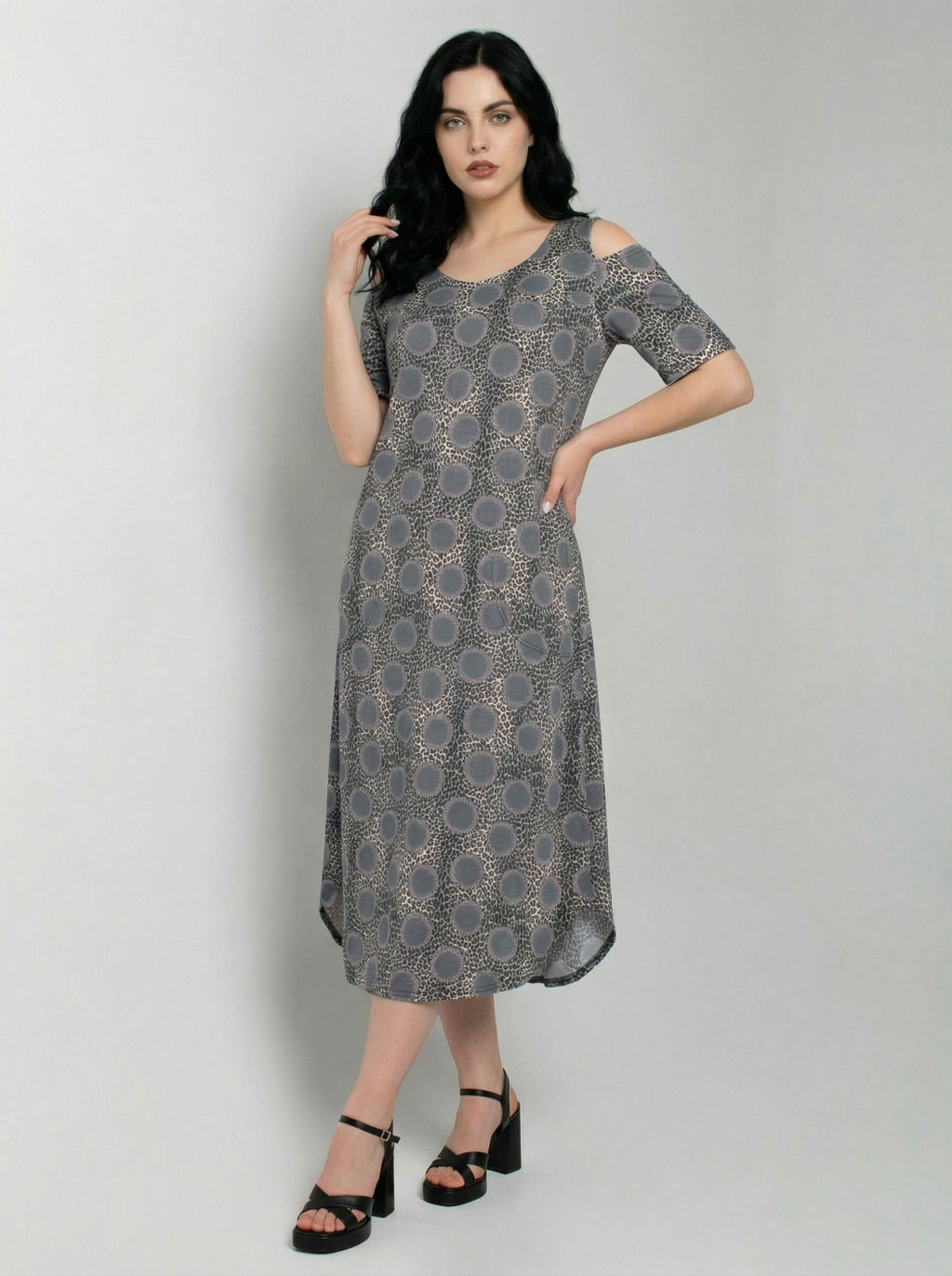 Платье женское кулирка "ВЛАДА" ЛЕО СЕРЫЙ