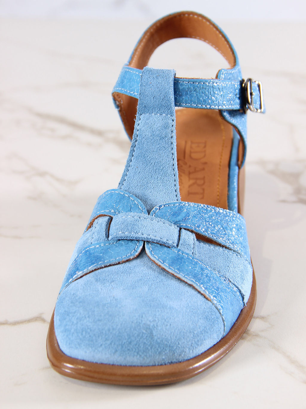 Босоножки 5038.23663bе.Голубой наплак+голубая замша