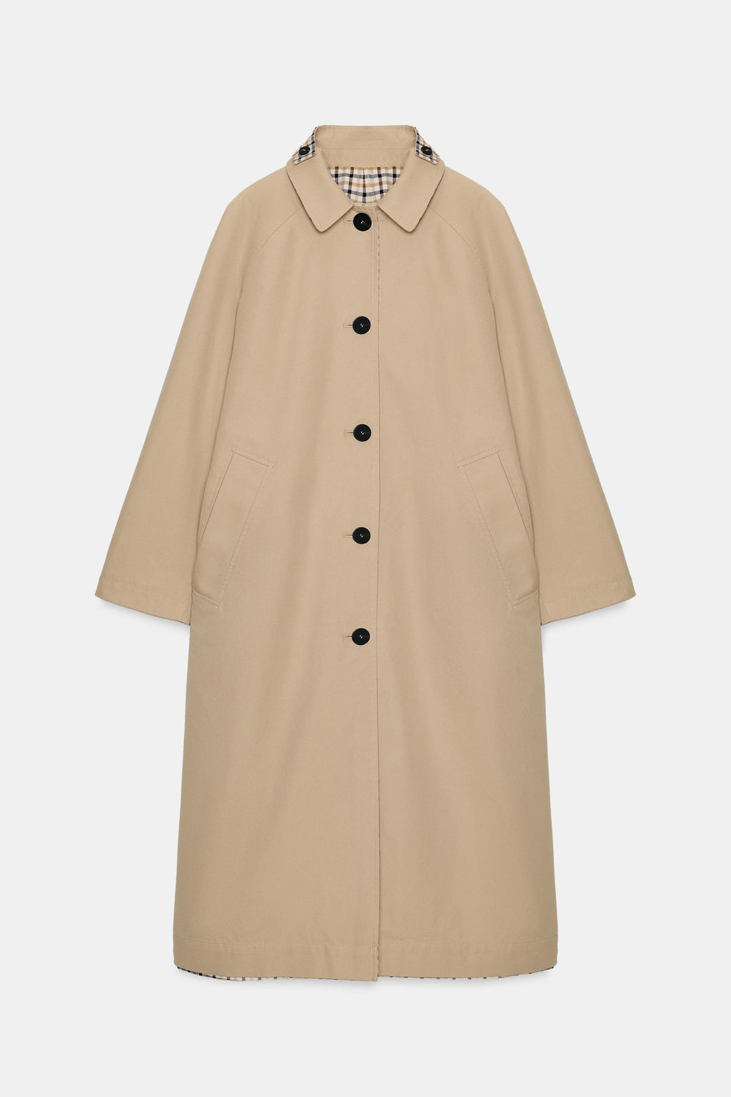 ZW COLLECTION REVERSIBLE CHECKS TRENCH COAT - Zara фото 15