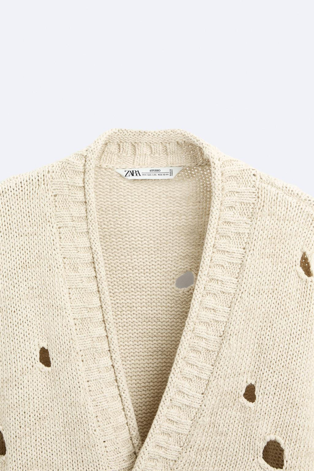 CARDIGAN WITH HOLES LIMITED EDITION - Zara фото 9