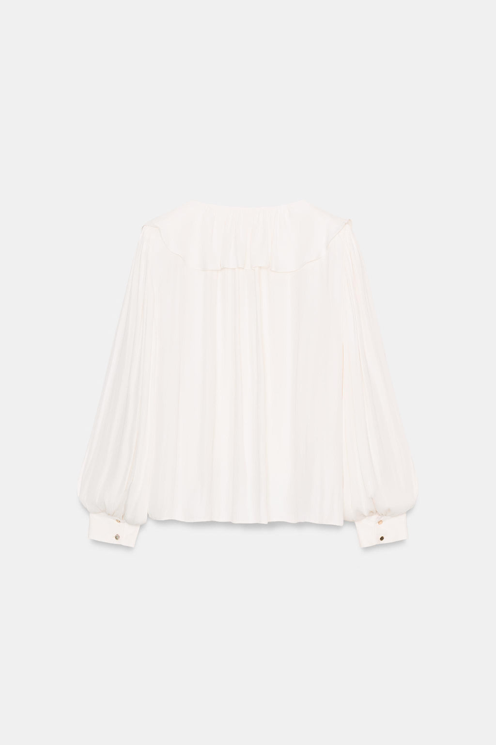 SATIN BLOUSE WITH RUFFLES AND SHOULDER PADS - Zara фото 12