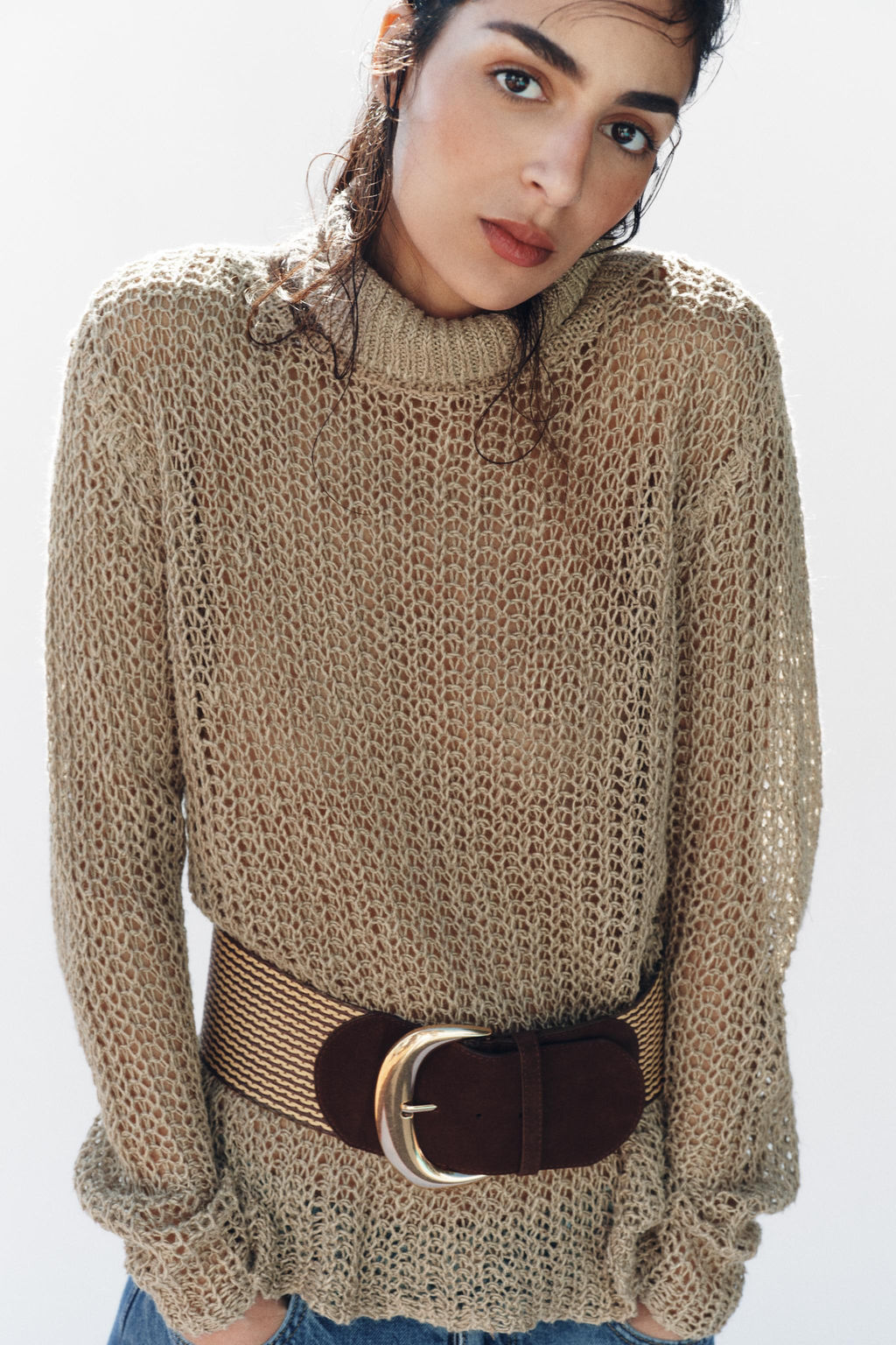 CINTUR?N SERRAJE RAFIA / Marr?n - Zara фото 2