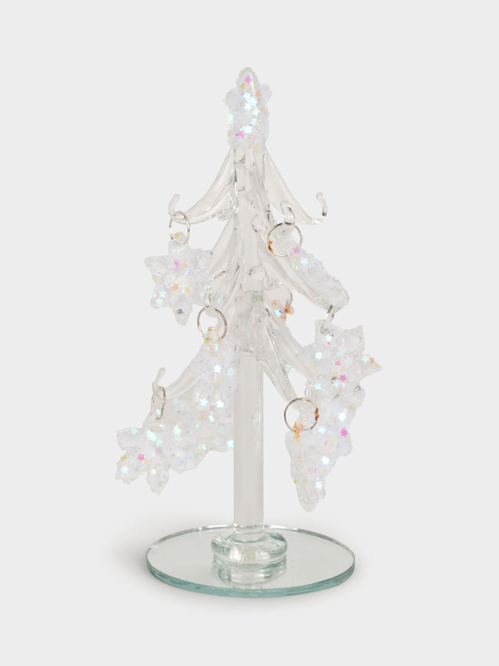 Статуэтка, 15 см, с подвесками, стекло, серебристая, Ель со снежинками, Event - Anna lafarg фото 2