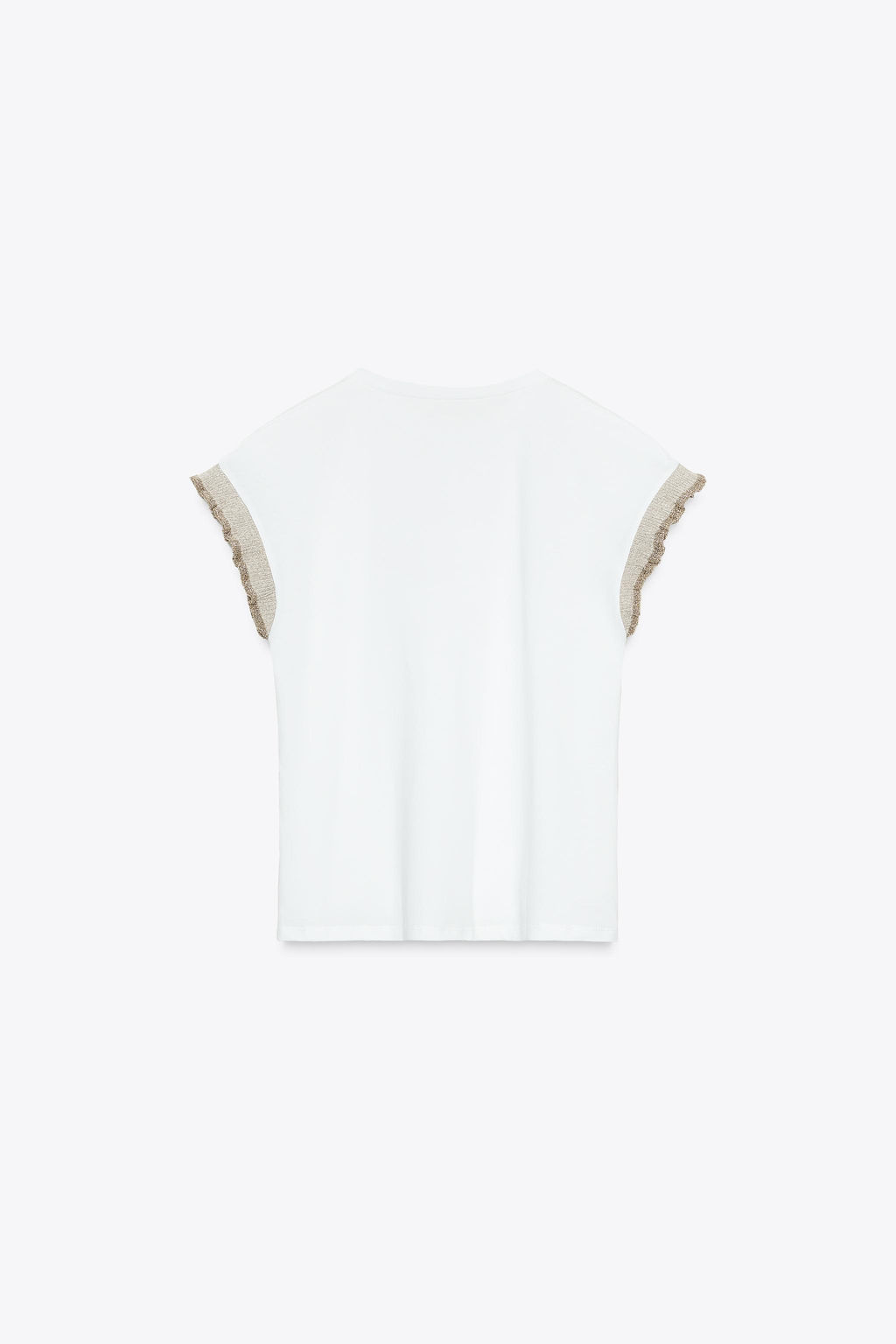 METALLIC THREAD RUFFLE T-SHIRT - Zara фото 13