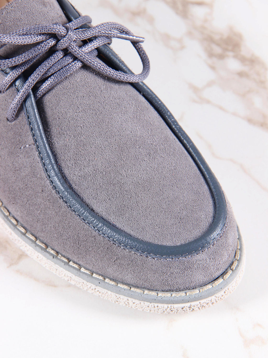 Мокасины 191.rosegr. серый замок замша