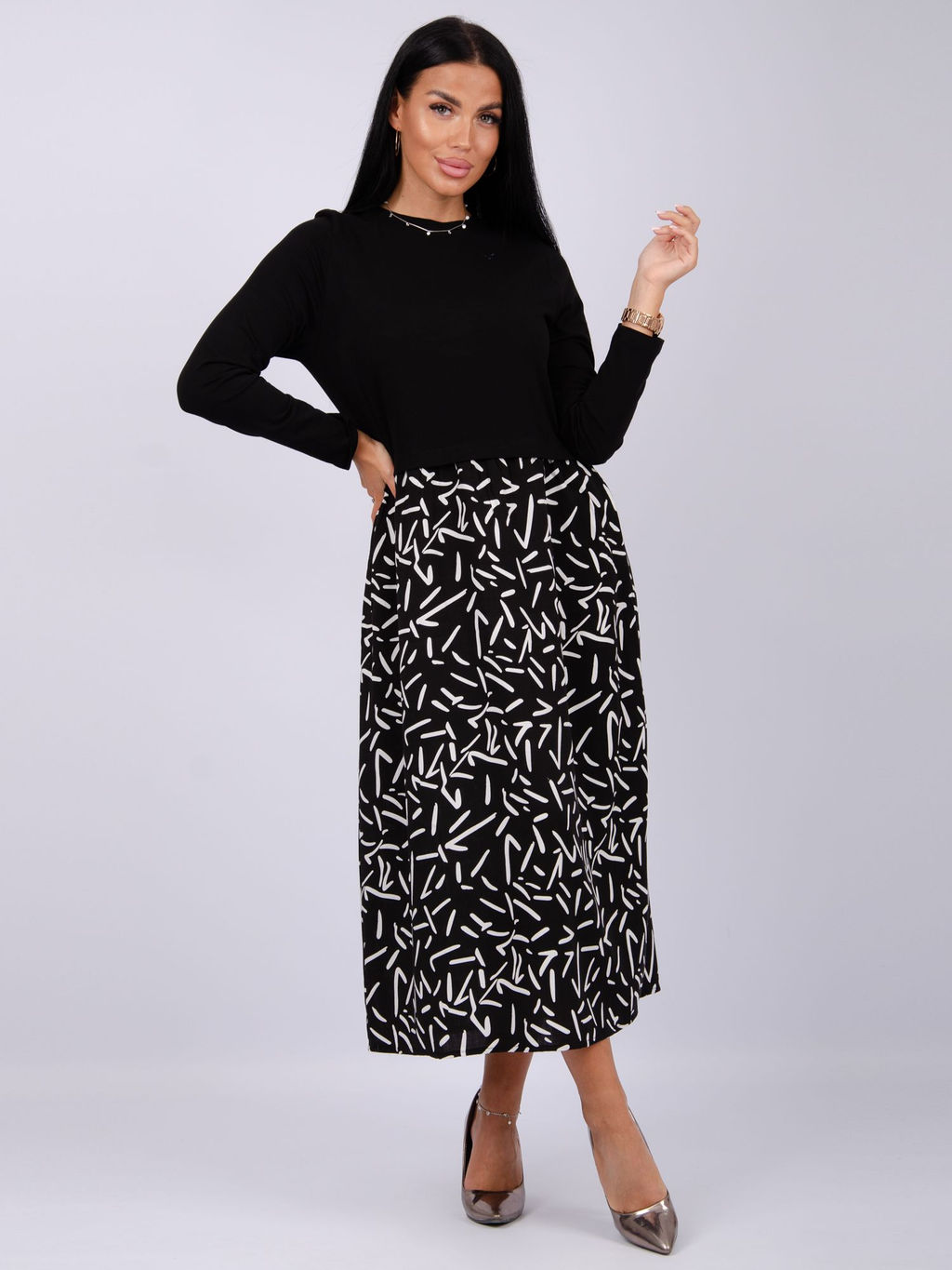 Платье Жаклин, вискоза/кулирка (М) - Малина фото 4