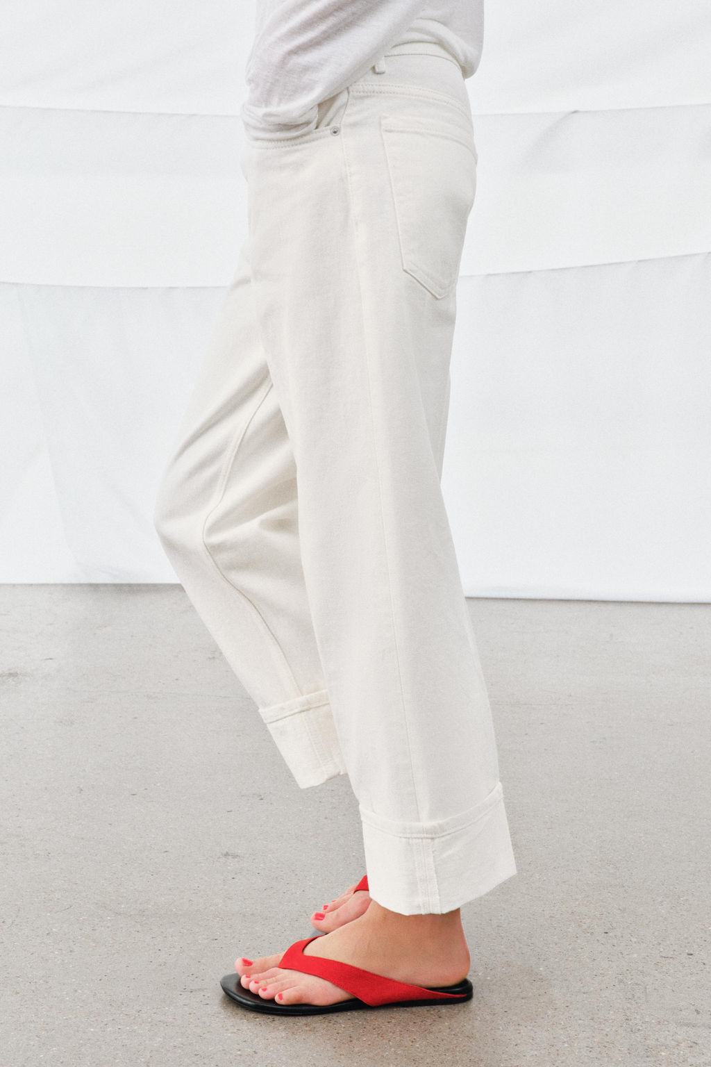 JEANS ZW COLLECTION RECTOS TIRO BAJO / Blanco - Zara фото 4