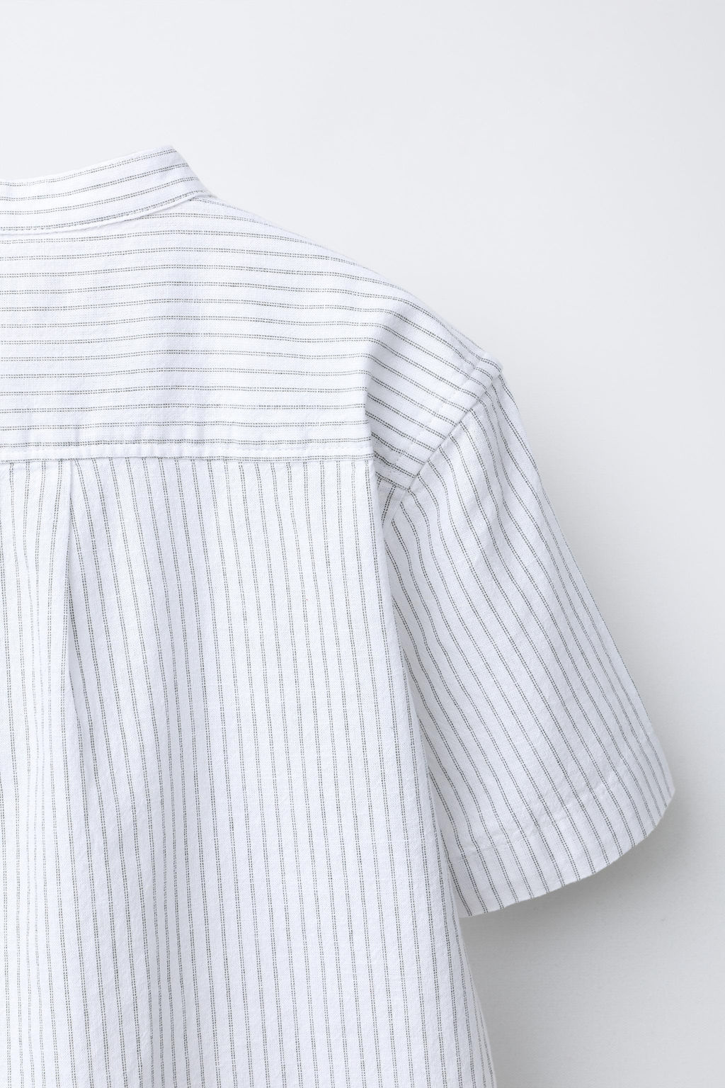 CAMISA CUELLO MAO RAYAS ALGOD?N Y LINO / Gris - Zara фото 4