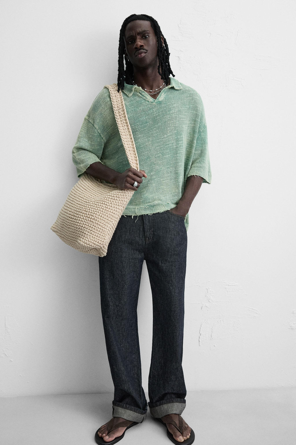 WASHED KNIT POLO SHIRT - Zara фото 6