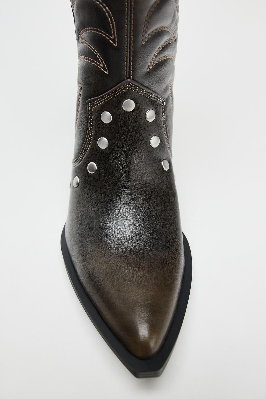 COWBOY STUDDED BOOTS - Zara фото 6