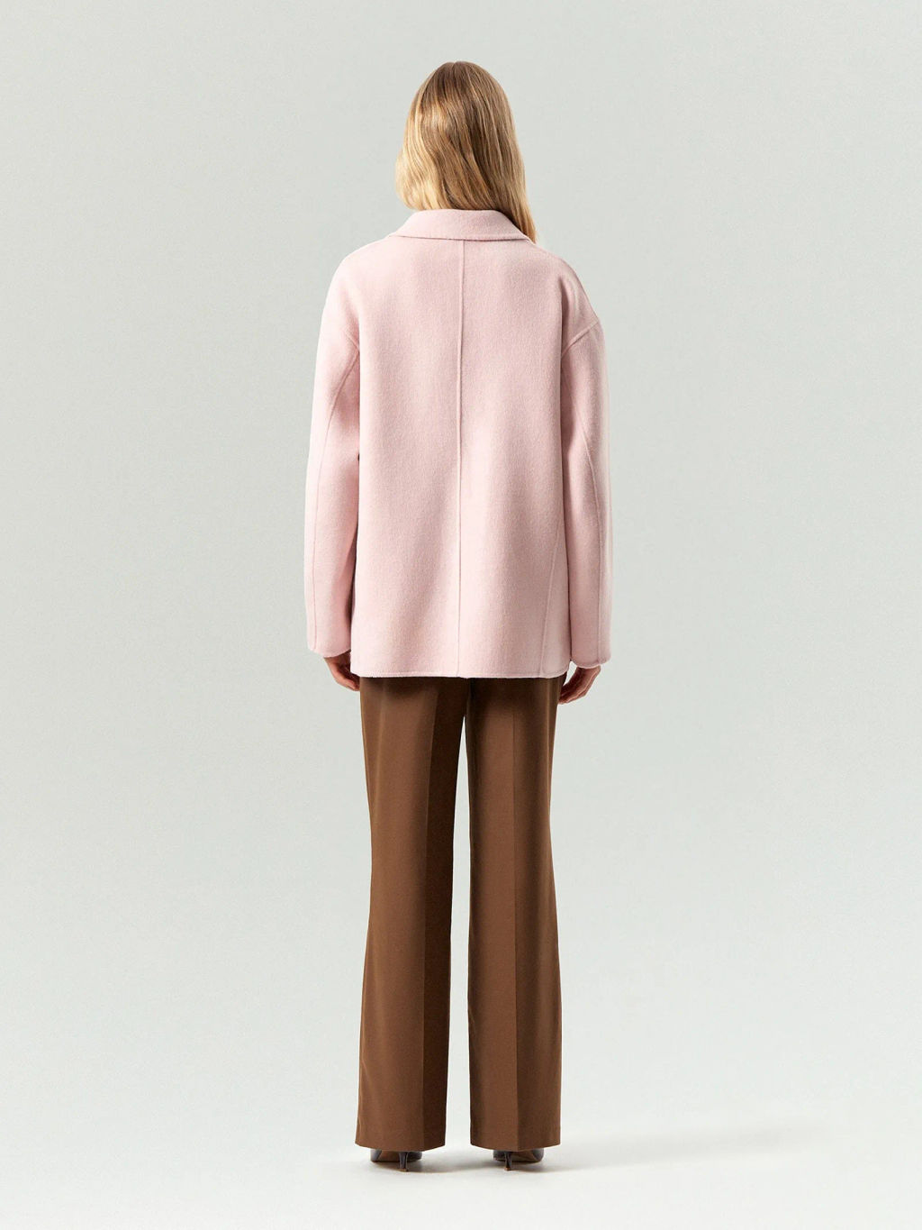 Полупальто из шерсти, R138/roseate
