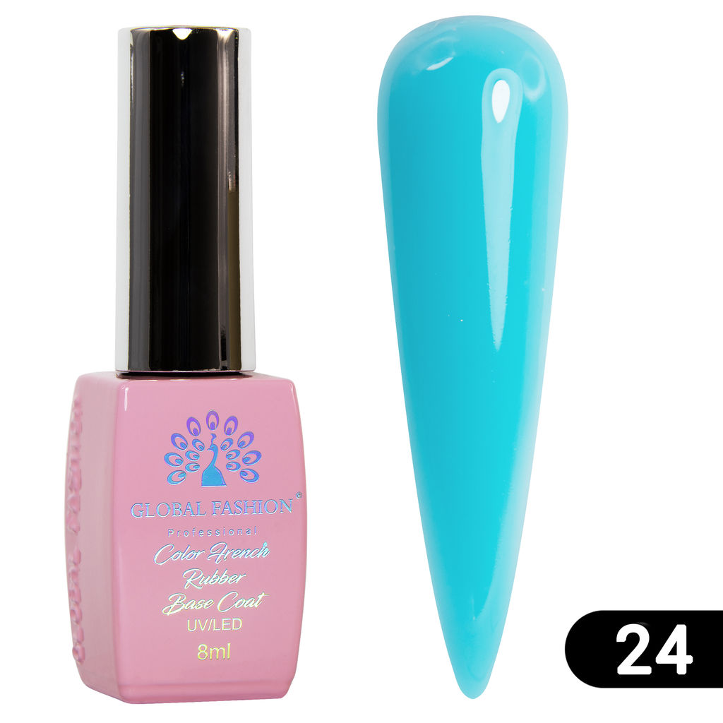 Цветная френч база для гель лака Global Fashion, Color French Base Coat 8 мл, 24  фото 4
