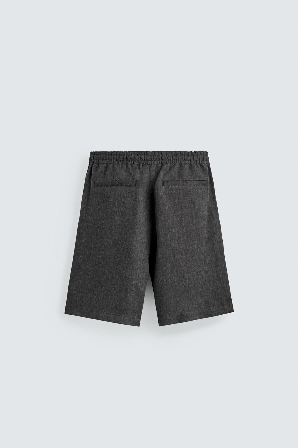 BERMUDA 100% LINO PLIEGUES / Plomo