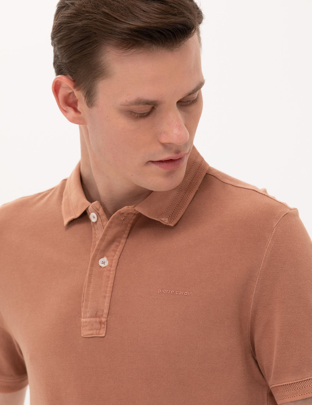 Kahverengi Slim Fit Polo Yaka Ti__rt