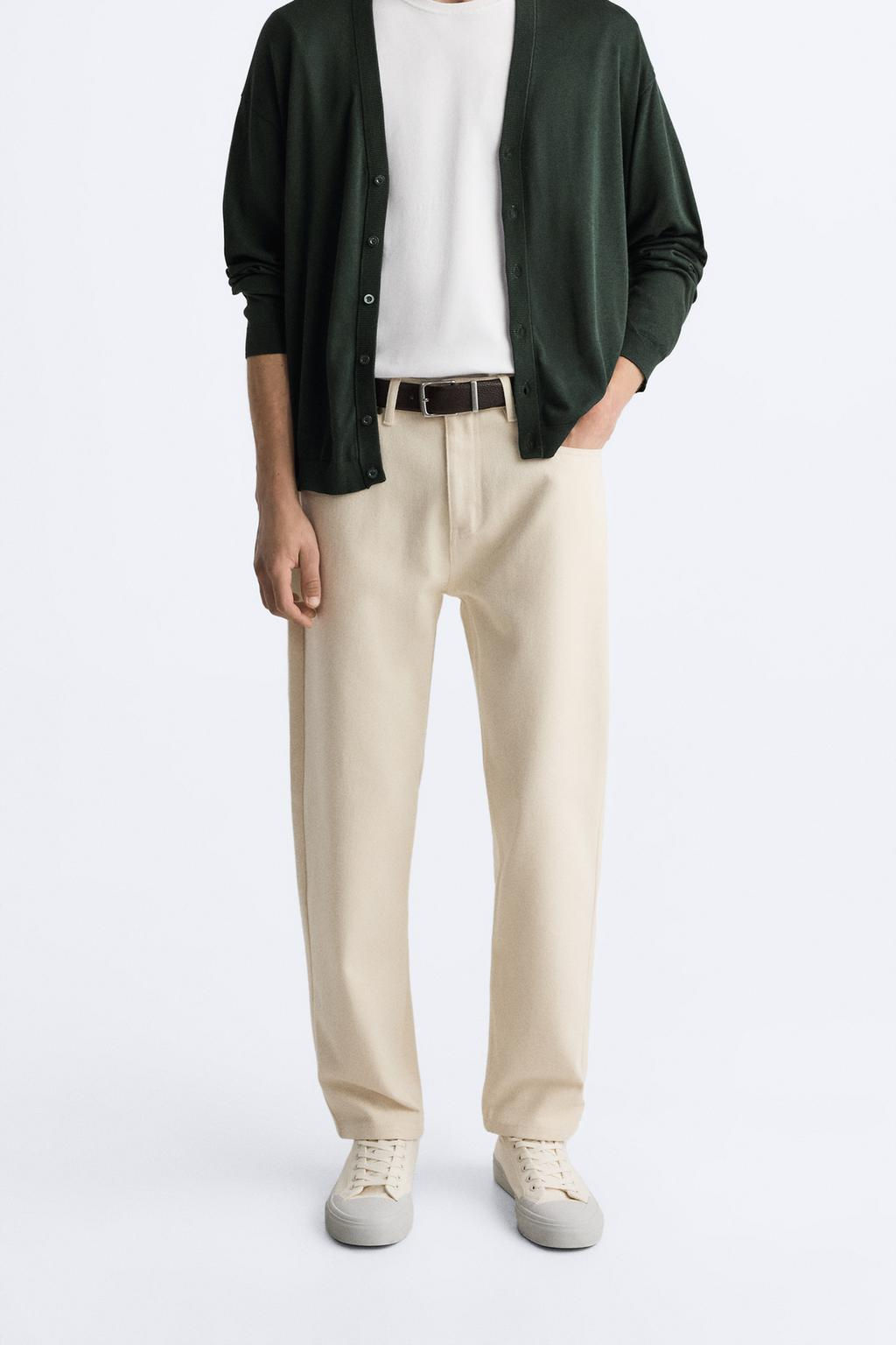 TEXTURED COTTON TROUSERS - Zara фото 3