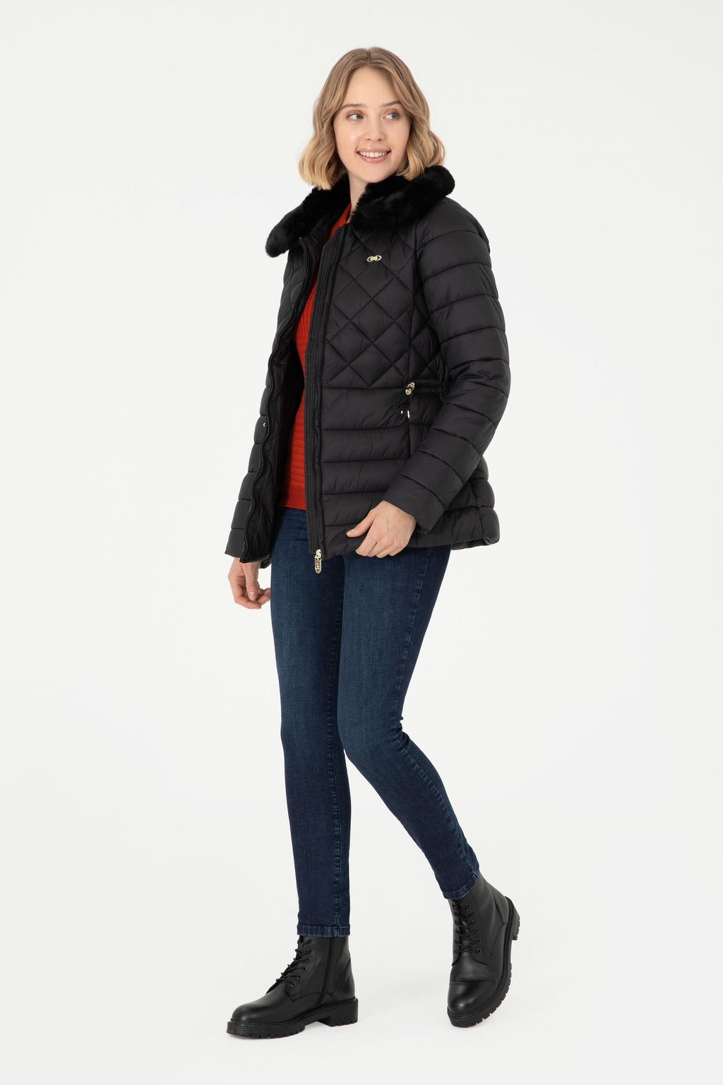 Женское черное пальто - U.s. polo assn фото 4