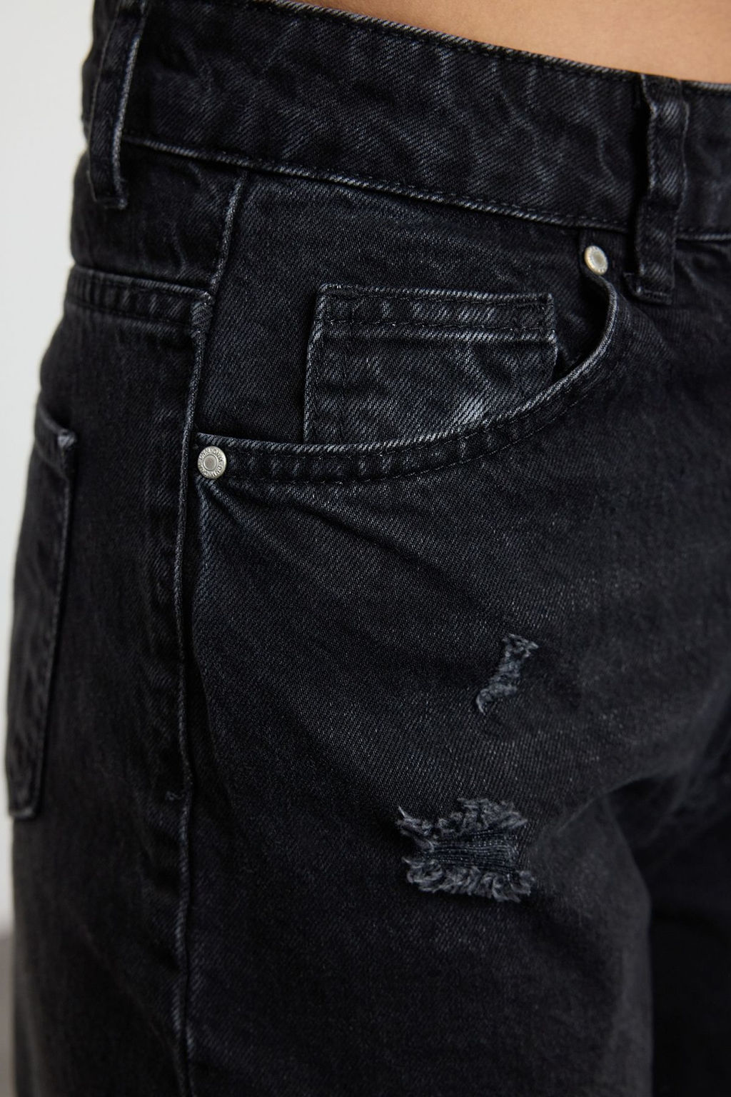 TRENDYOLMILLA Mavi Y?rt?kl? Yuksek Bel Uzun Straight Jeans TWOAW24JE00033  фото 18