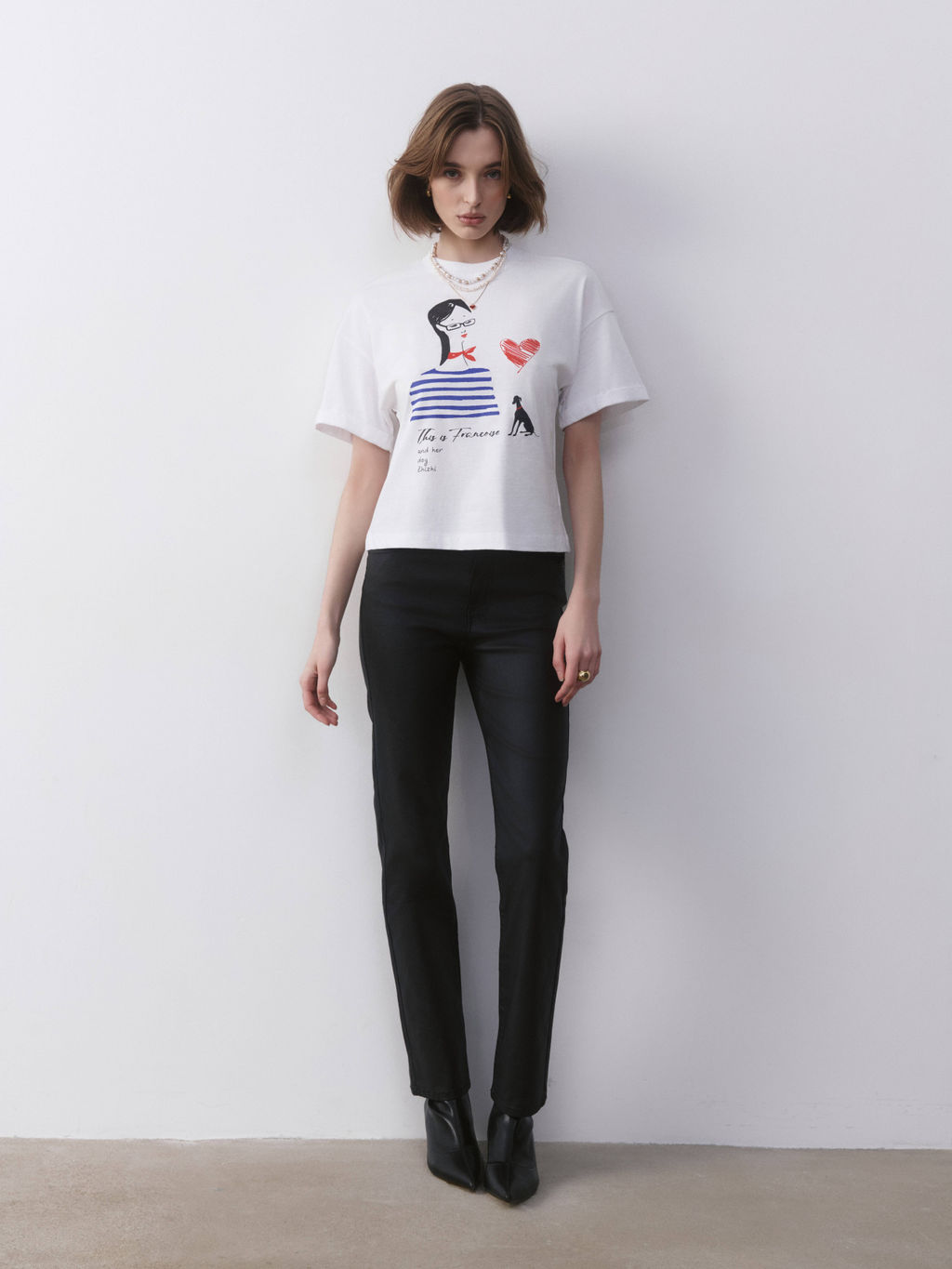 CONTE Футболка с манжетами и рисунком Adventures LD 2690 white-paris