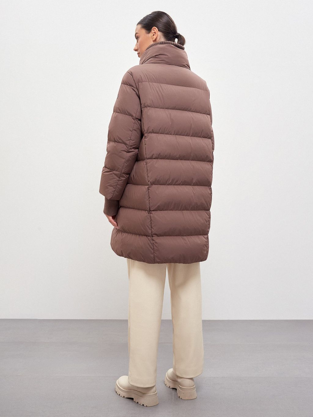 Conso/WDM 220509 - coffee Пуховое Полупальто фото 4