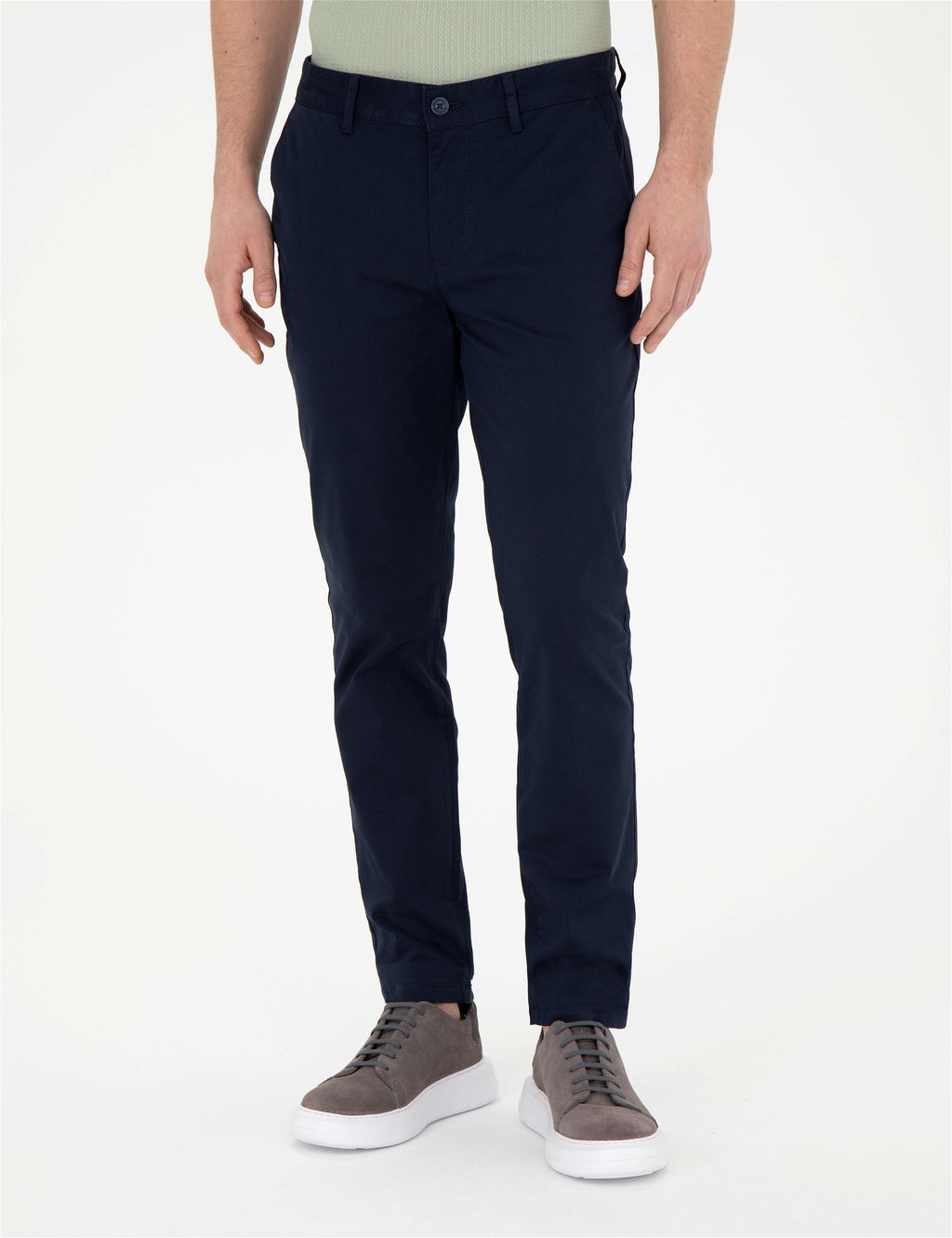 Lacivert Slim Fit Kanvas Pantolon - Pierre cardin фото 2