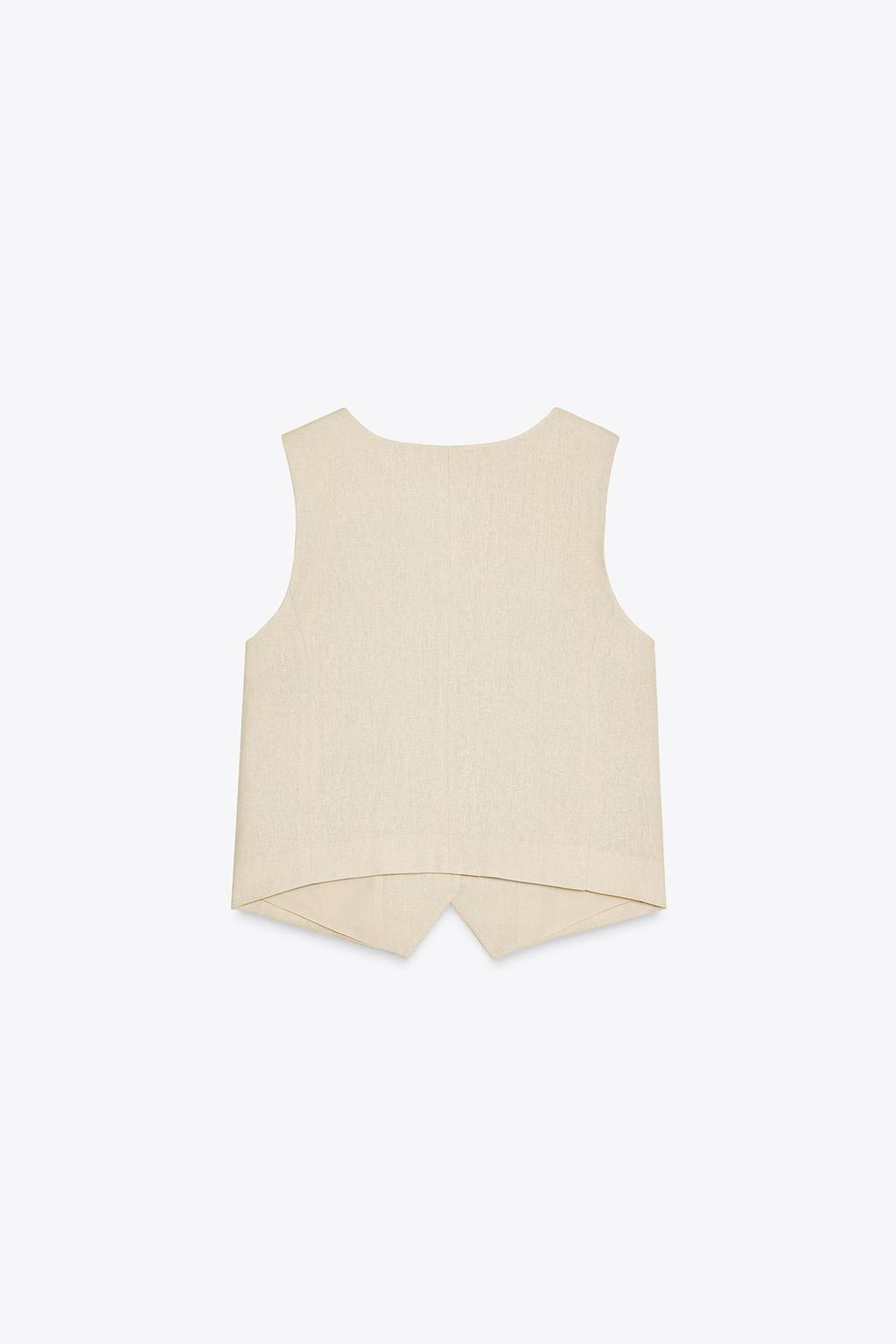 LINEN BLEND TAILORED WAISTCOAT - Zara фото 4