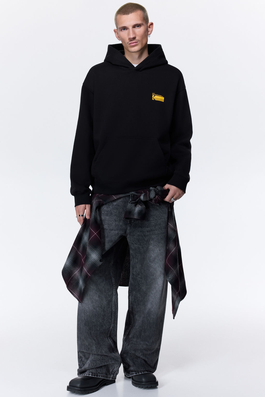 Sudadera estampada con capucha Loose Fit - H&m фото 8