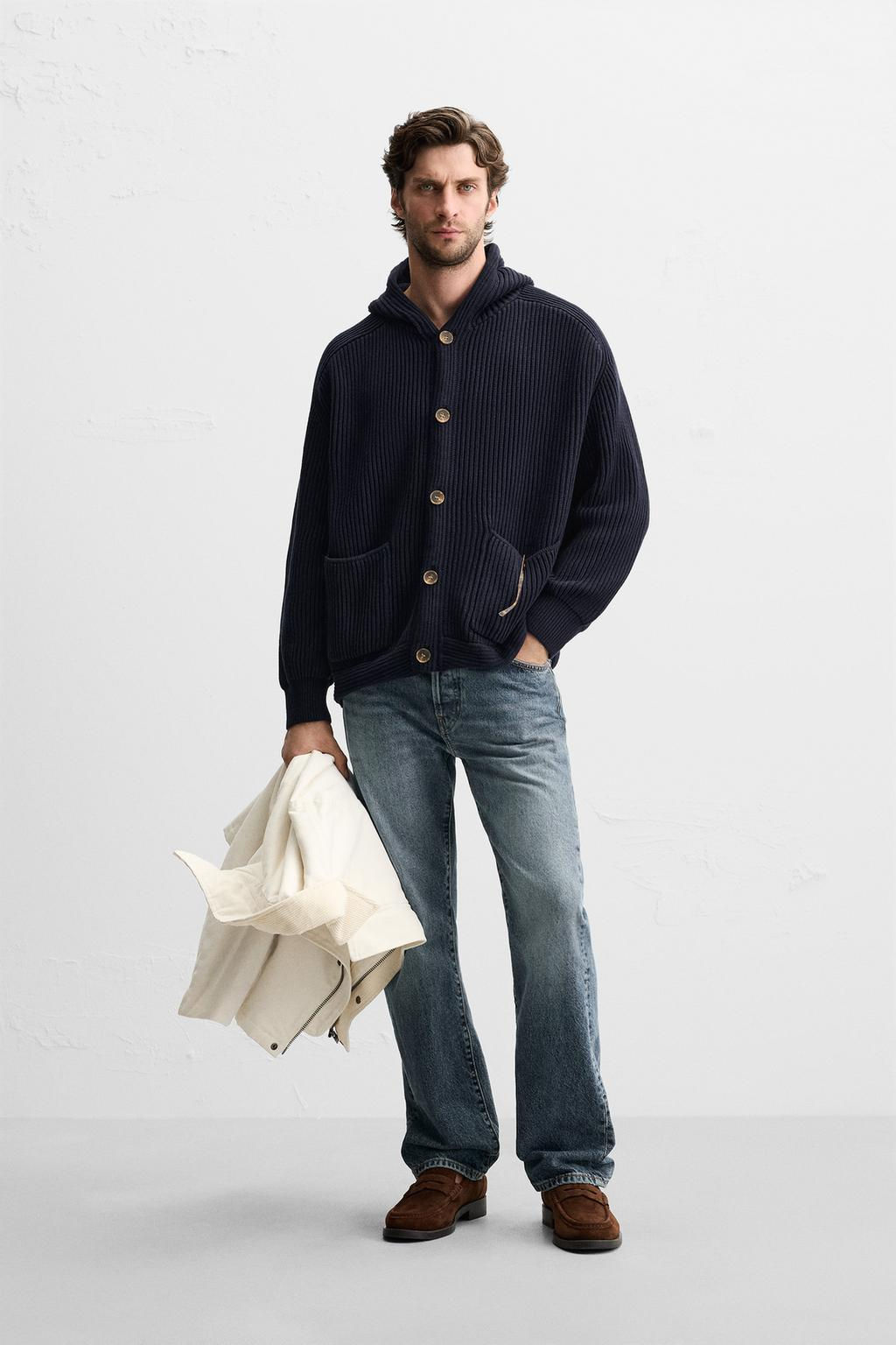 PURL KNIT HOODED CARDIGAN - Zara фото 4