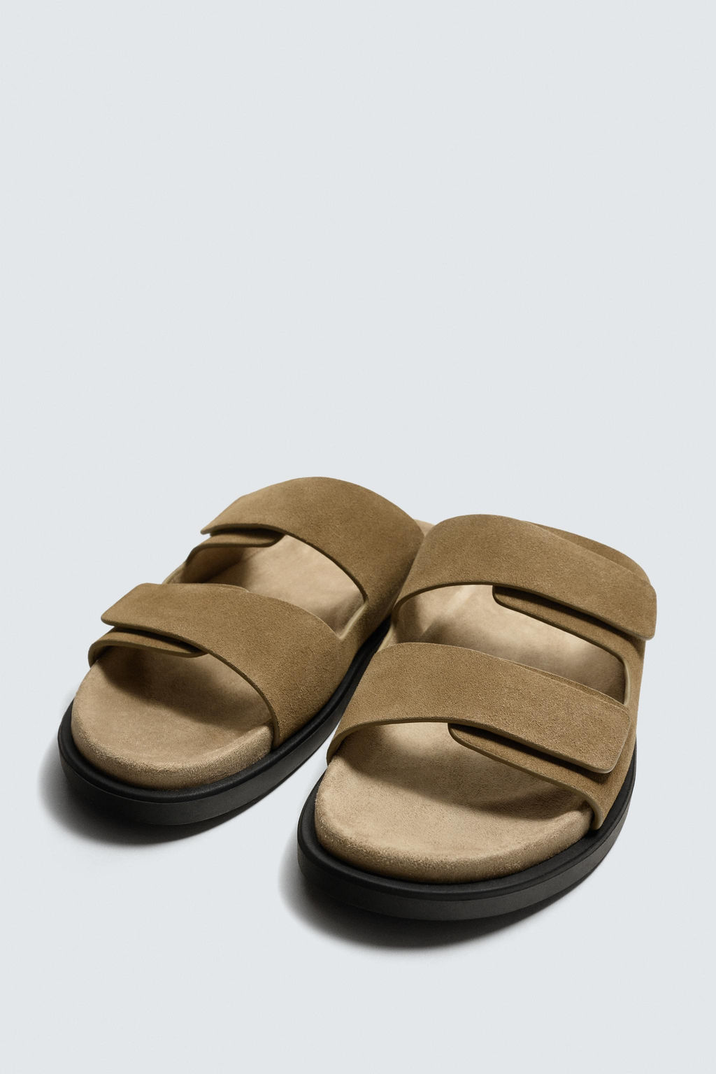 DOUBLE STRAP LEATHER SANDALS - Zara фото 5