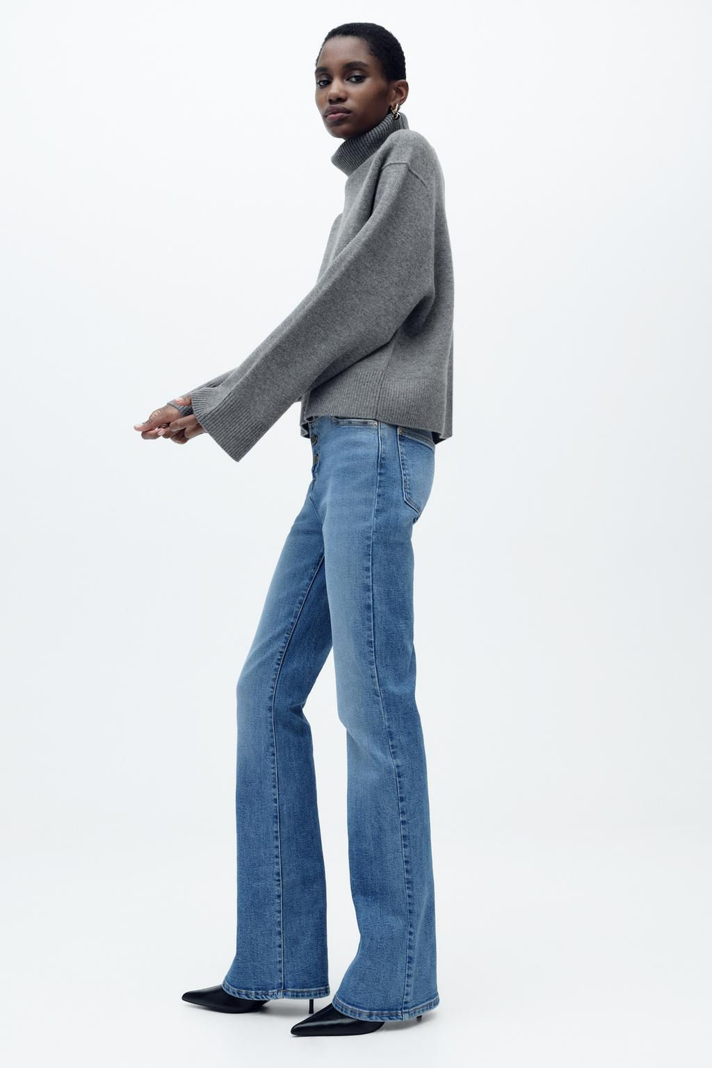 Z1975 FLARED HIGH-WAIST JEANS - Zara фото 5