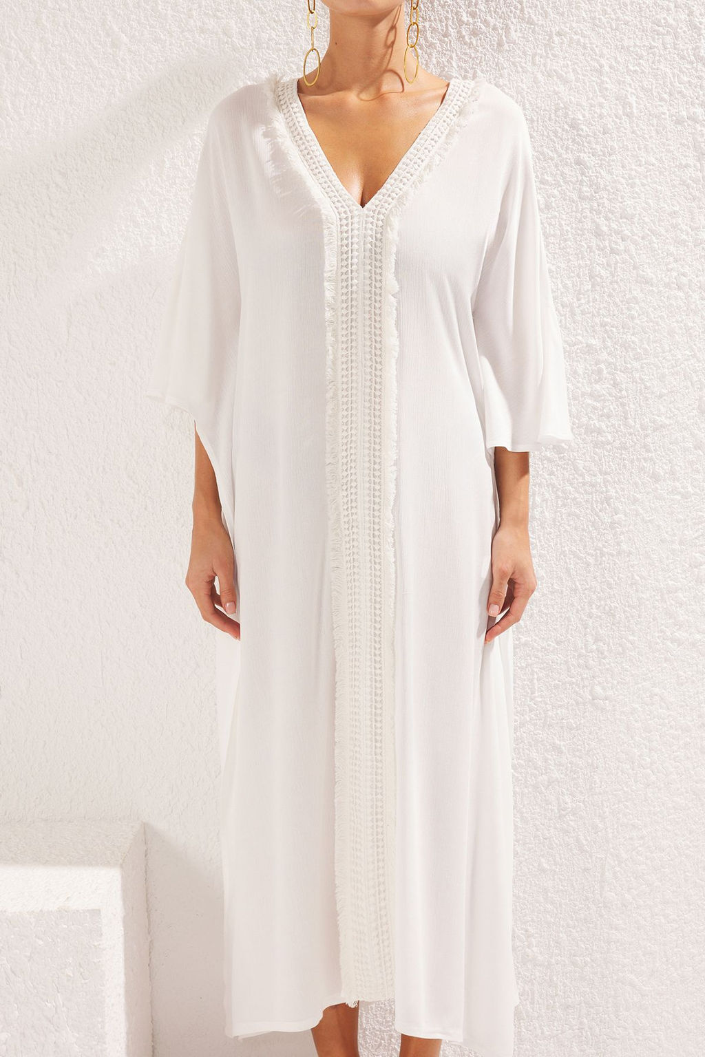 TRENDYOLMILLA Siyah Maxi Dokuma Plaj Elbisesi TBESS25EL00013  фото 4