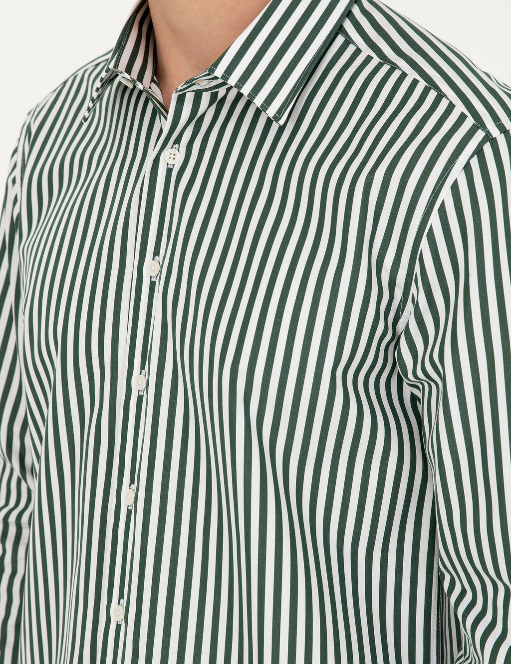 Темно-зеленая приталенная рубашка с длинным рукавом - Cacharel фото 7