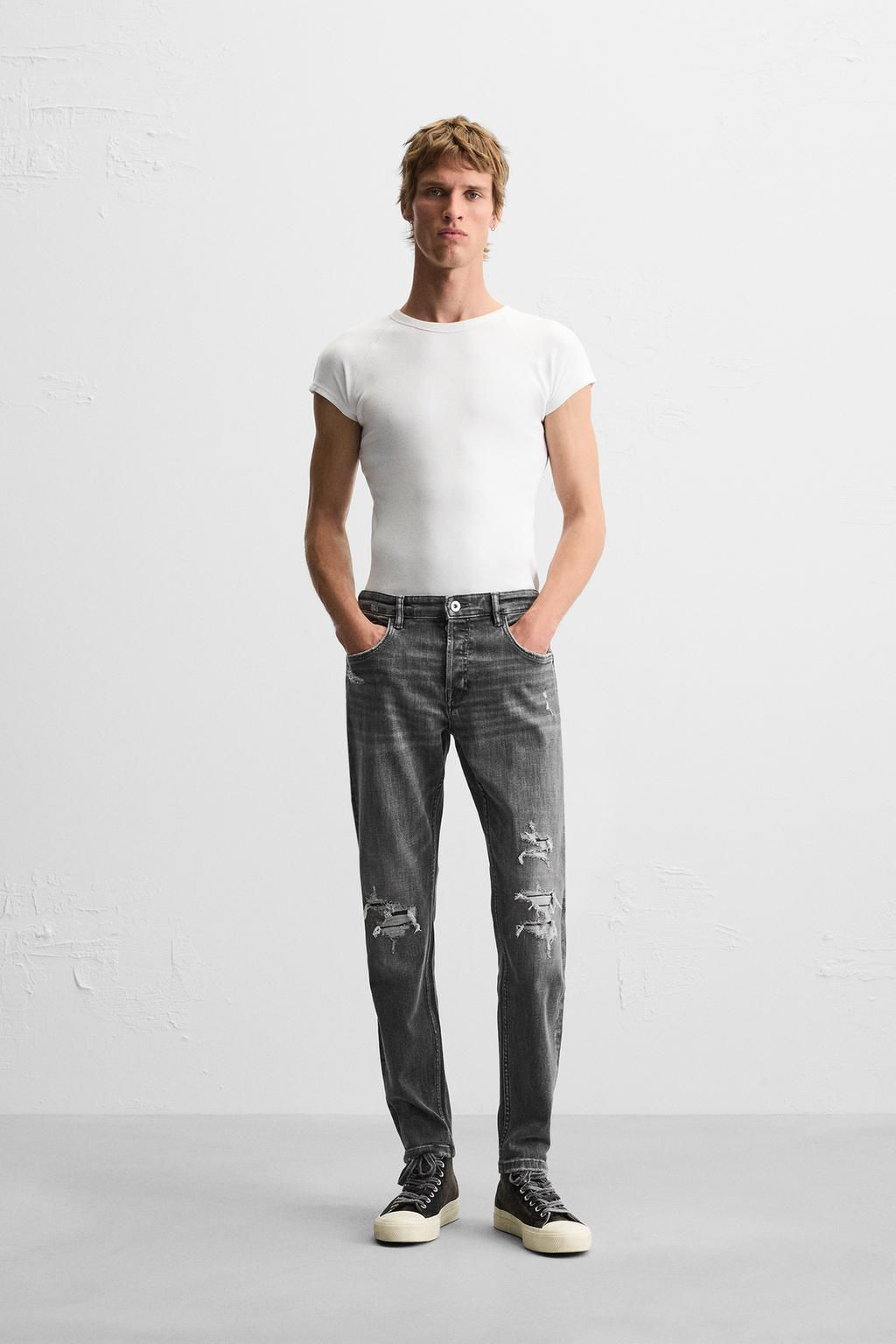 RIPPED SKINNY FIT JEANS - Zara фото 21