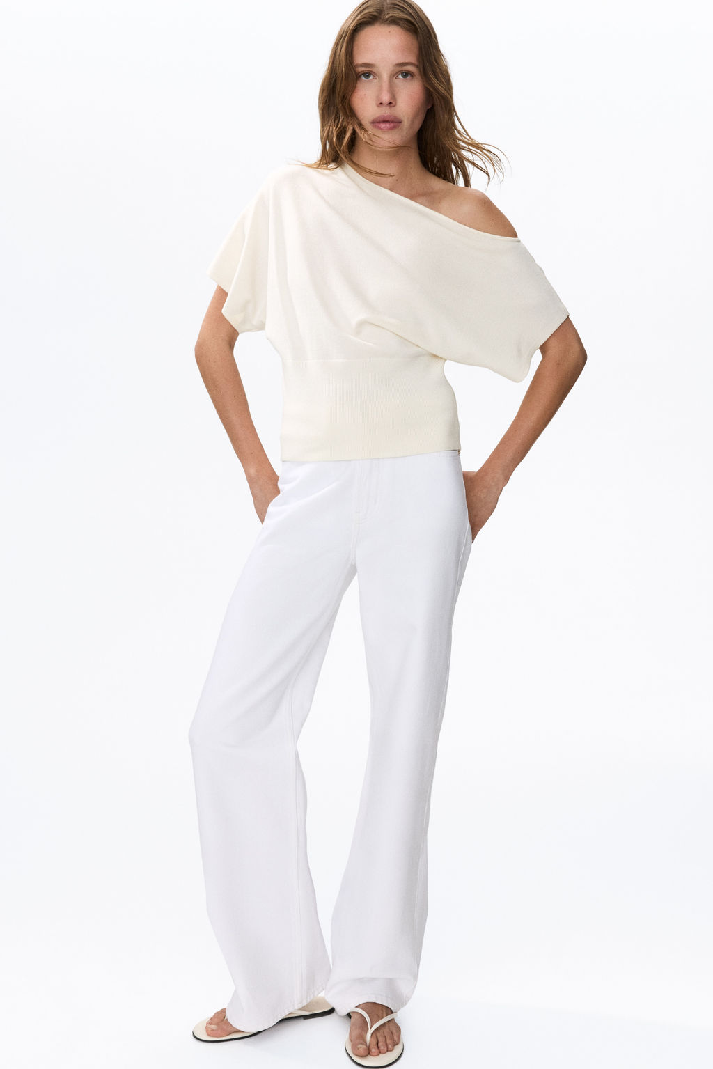 Top de un hombro en punto fino - H&m фото 4