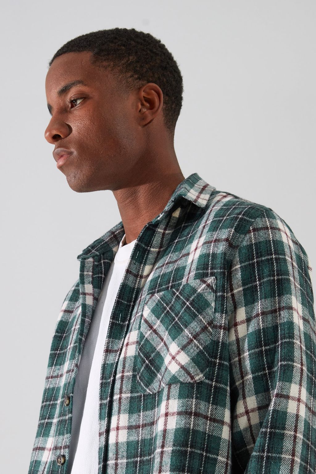 TRENDYOL MAN Yesil Slim Fit Oduncu Ekose Dugmeli Yaka K?sl?k Gomlek TMNAW22GO0045 - Trendyolmilla фото 8