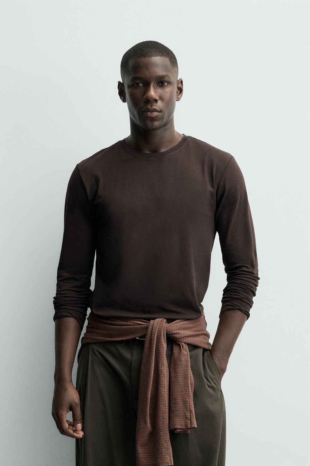 CAMISETA SLIM FIT B?SICA / Marr?n - Zara фото 2