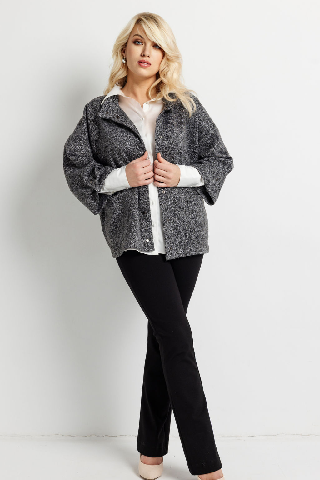 Жакет женский 4498/01/Серый, белый - Rise фото 3