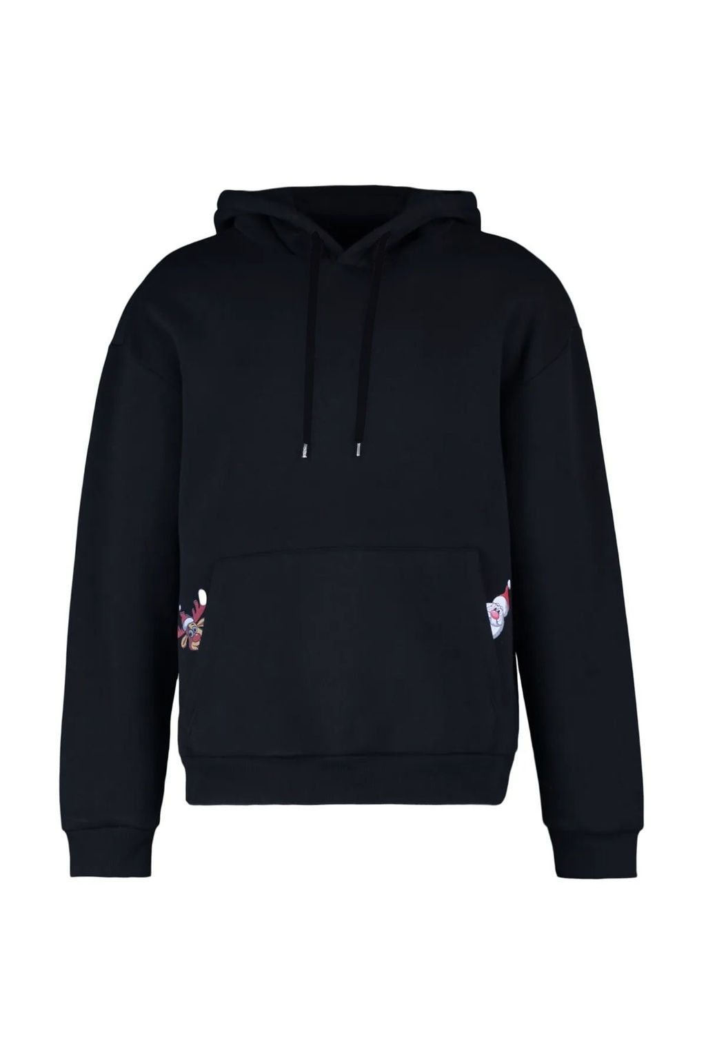 TRENDYOL MAN Siyah Oversize/Genis Kesim Kapusonlu Cepli Y?lbas? Temal? Sweatshirt TMNAW23SW00110 - Trendyolmilla фото 7