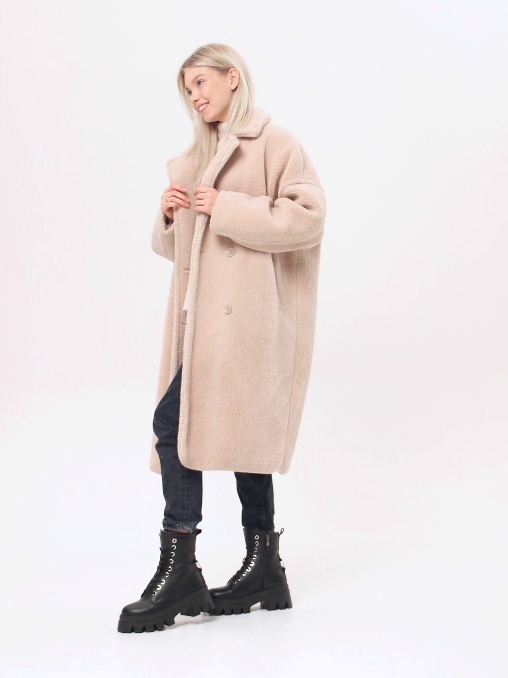 Ботинки 329.зиплайнbl.Черный/шерсть