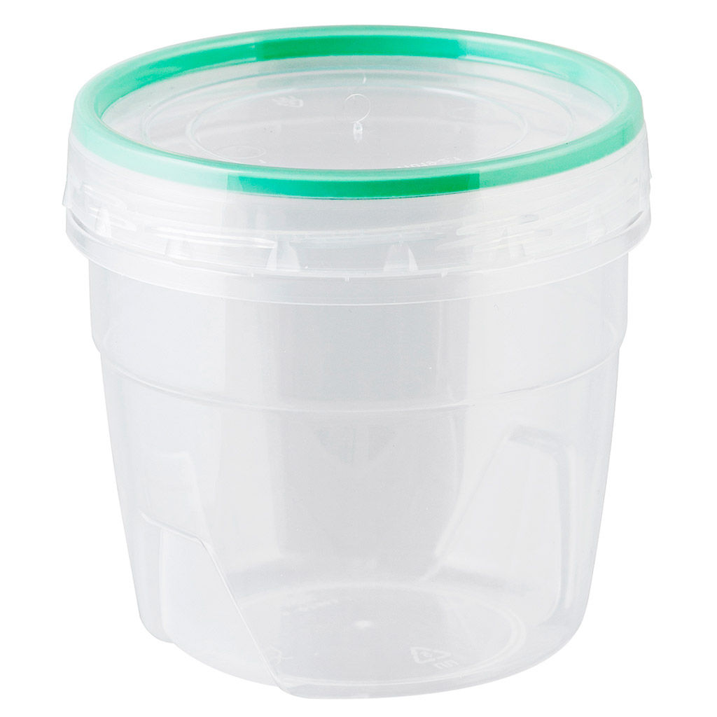 Банка для сыпучих продуктов пластмассовая 0,5л, д10см, h10см, закручивающаяся герметичной крышка (Россия) - Домашняя Мода фото 2