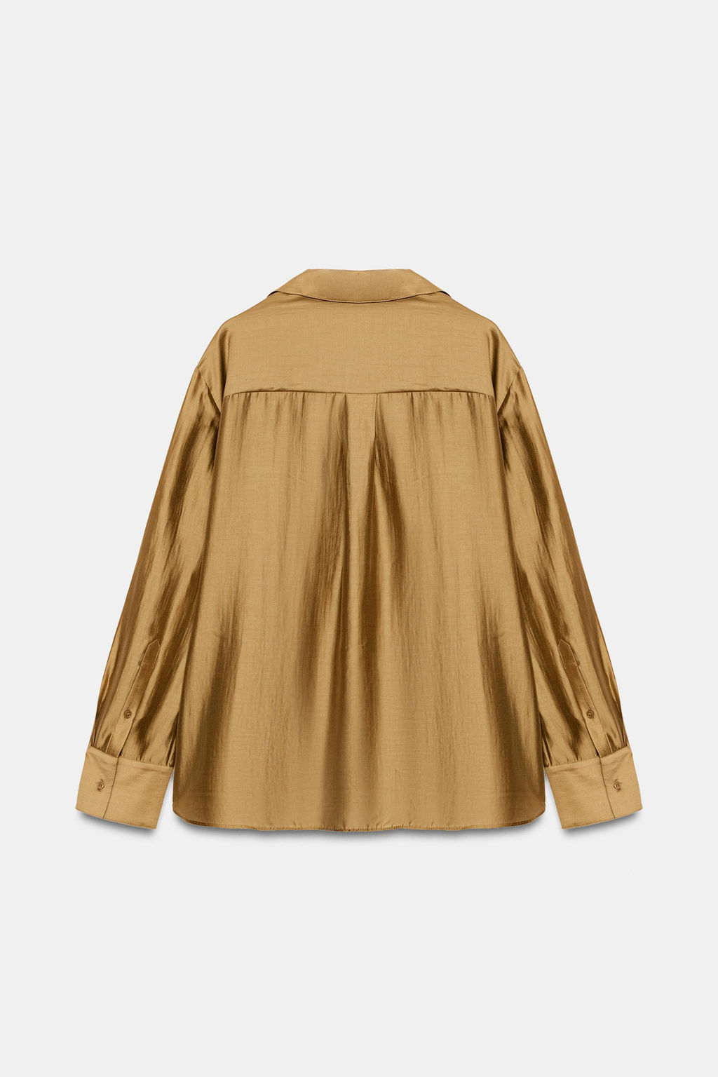 CAMISA SATINADA ZW COLLECTION / Mostaza - Zara фото 8
