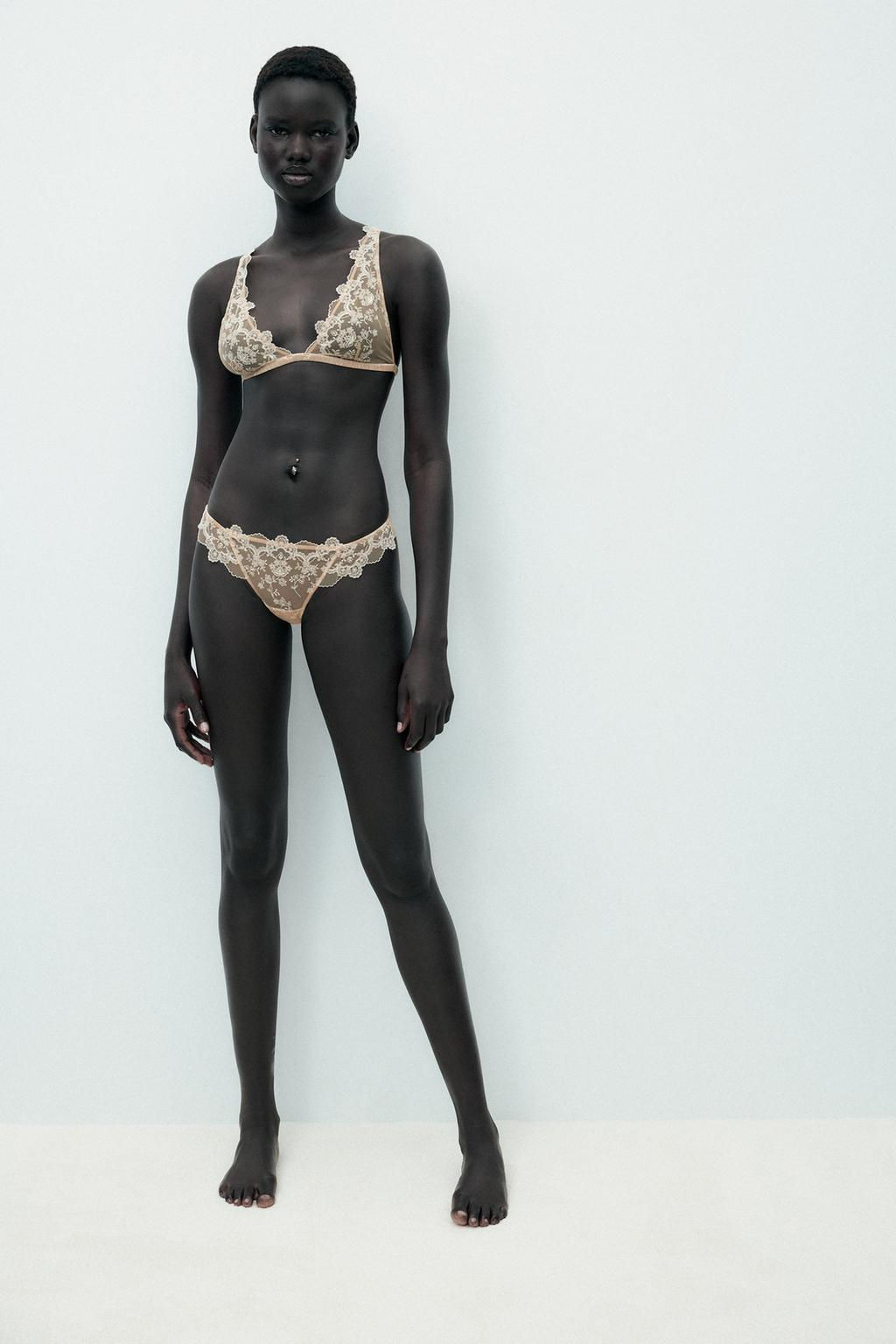 EMBROIDERED MESH BRIEFS