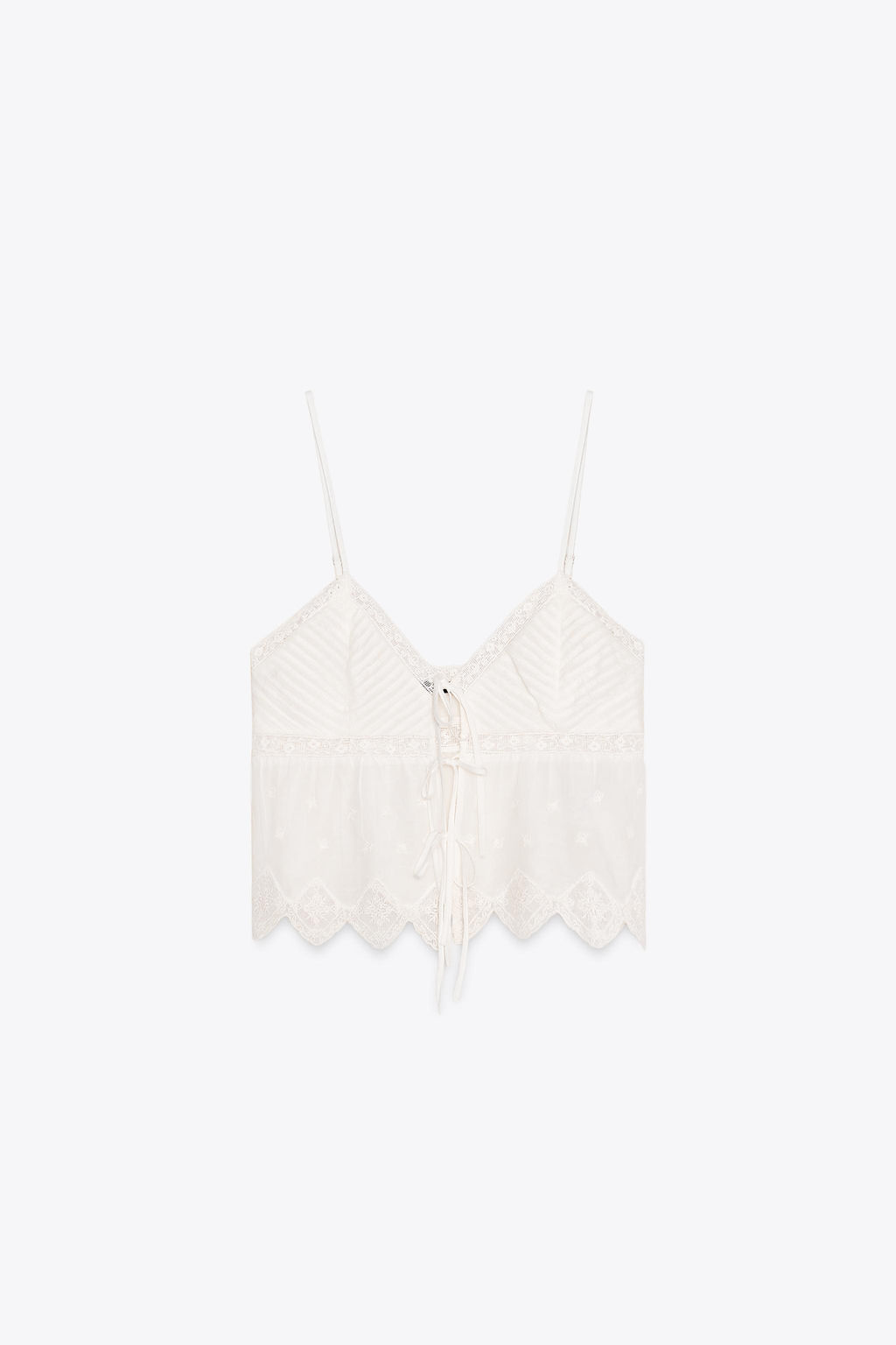EMBROIDERED STRAPPY TOP - Zara фото 20