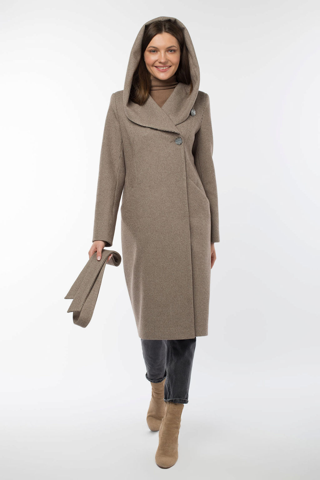 Пальто женское демисезонное (пояс) - El podio фото 8