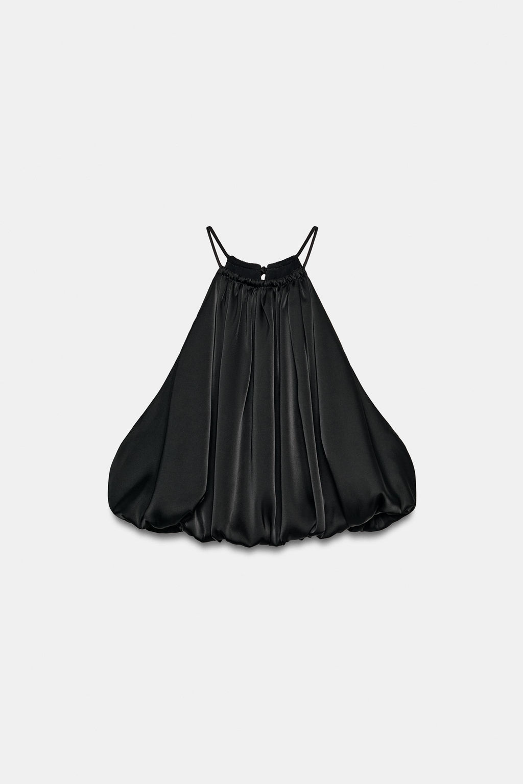 TOP CROP SATINADO GLOBO / Negro - Zara фото 6