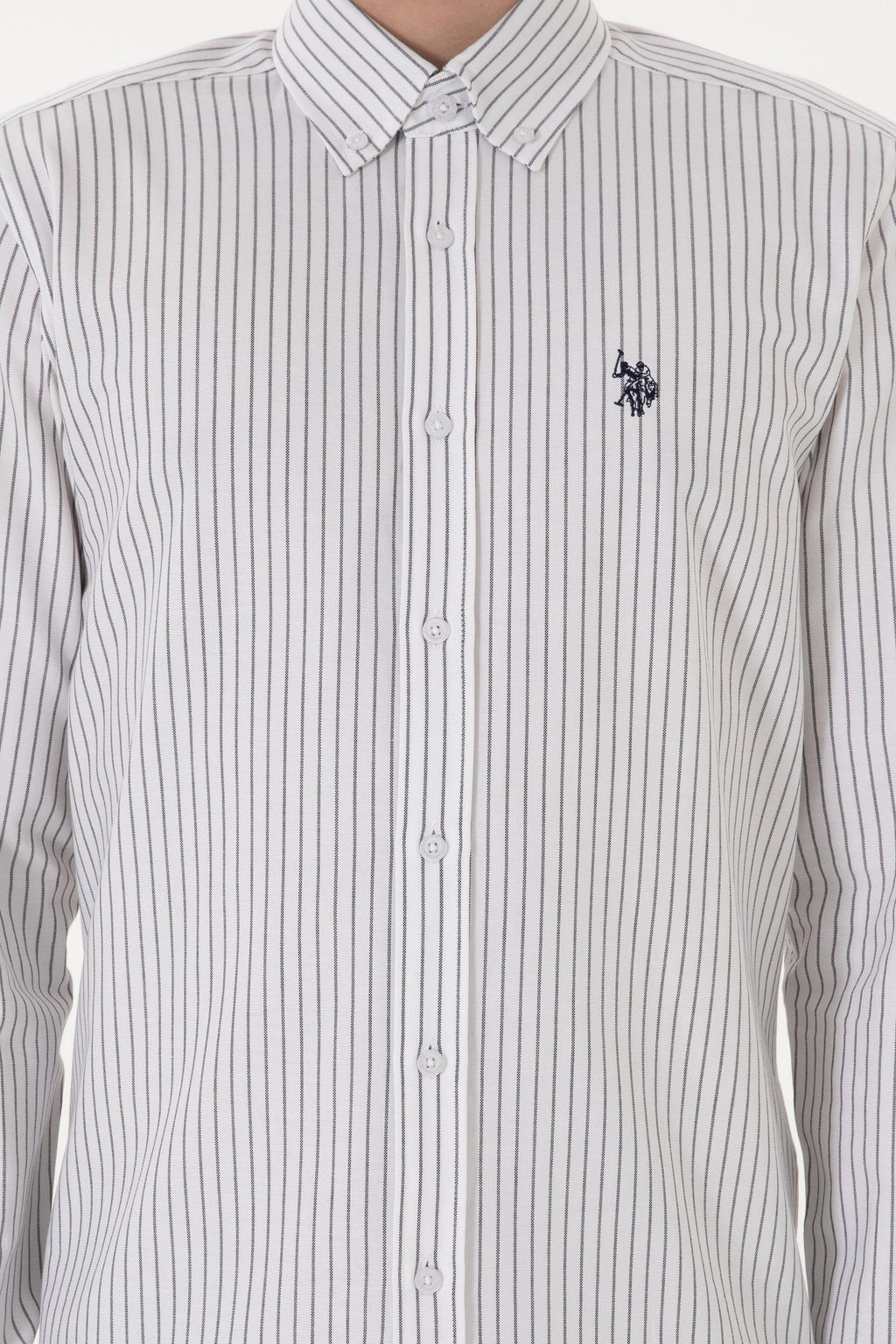 Erkek Gri _izgili Beyaz G_mlek Sepette S_rpriz _ndirim - U.s. polo assn фото 6