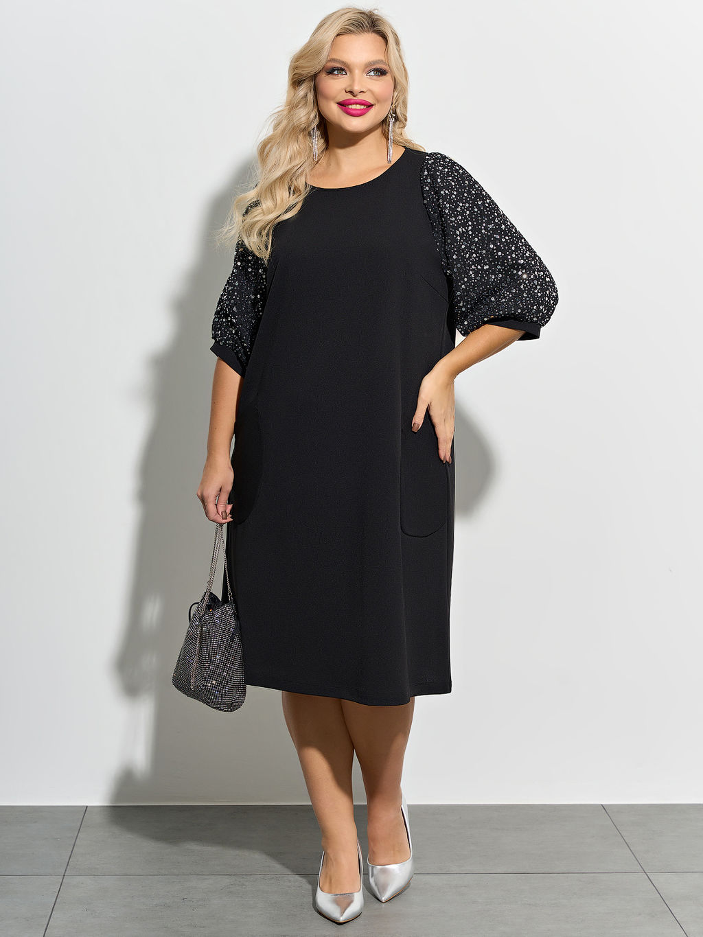 Платье 0218-2 черный муар